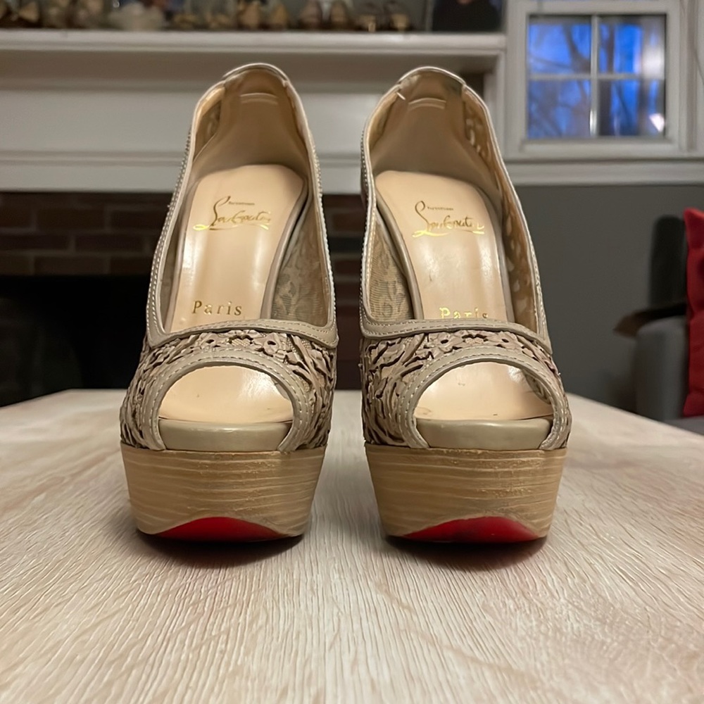 Louboutin Pampas 150MM Nude Laser Cut - 36 - Picture 3 of 9